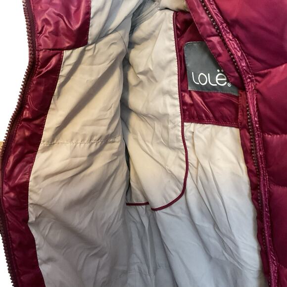 Lolë Women's Hooded Down Puffer Coat - XS (2-4) - Red Burgundy Full Zip Fitted - Picture 11 of 16